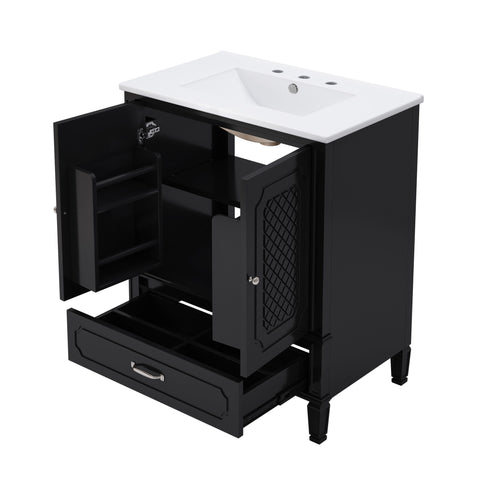 Bathroom Vanity With Sink, Soft Closing Door, Multi Functional Storage