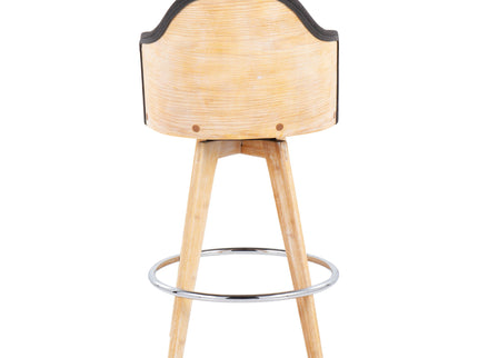 Ahoy - Contemporary Fixed Height Counter Stool & Round Footrest (Set of 2)