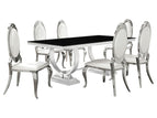 White / 7 Pc. Table, 6 Chairs