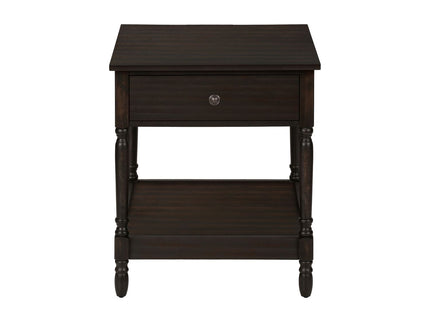 Accent - Table, 2 Tier, Square, Traditional - Walnut