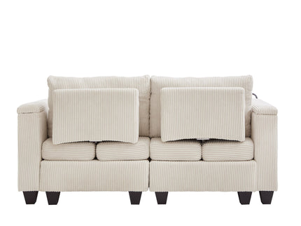 Convertible Chaise Lounge Sofa Chair With USB Ports, Cup Holders, Phone Holder And Storage