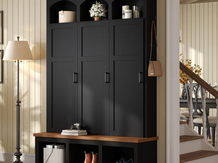 Classic Arched Design Hall Tree With 3 Hidden Storage