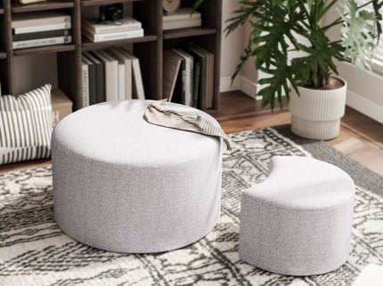 Upholstered Nesting Coffee Tables, Side Table, Footrest, Ottoman & Seat For Living Room Bedroom Entryway Office (Set of 2) - Beige