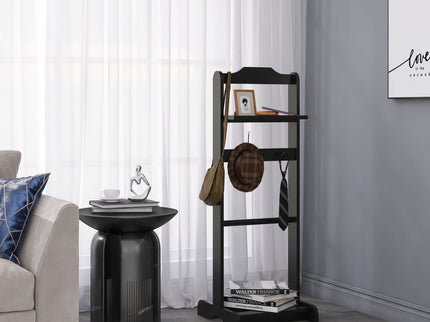 Accent Portable Garment Rack, Clothes Valet Stand With Storage Organizer
