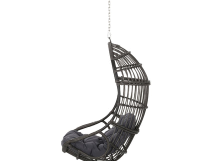 Rustic Hanging Basket Chair With Cushion