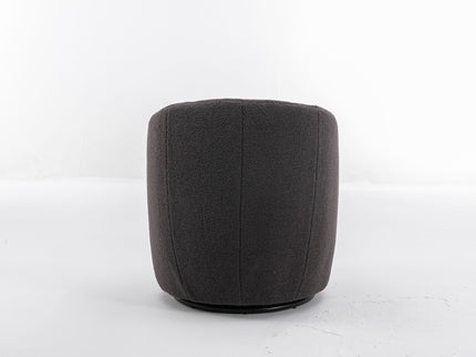 Teddy Fabric Swivel Accent Armchair Barrel Chair With Powder Coating Metal Ring