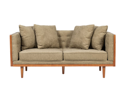 Retro Modern Loveseat With Button Tufted Upholstery