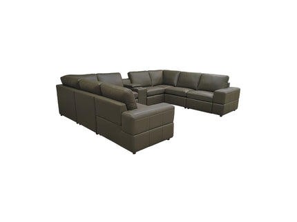 Upholstered Large Arms Sectional With Recliner Seats