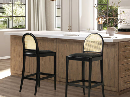Panama - Curved Back Cane Bar Stool (Set of 2)