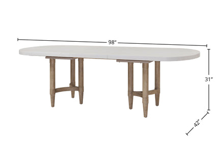 Triad - Double Pedestal Dining Table With Leaf - Sand