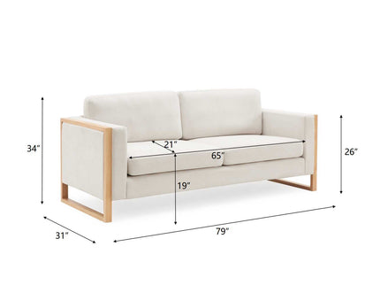 Modern Sofa With Solid Wood Legs, 3 Seater