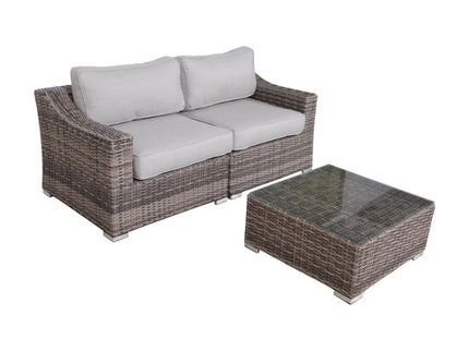 Outdoor Wicker Conversation Set With Cushions, All Weather