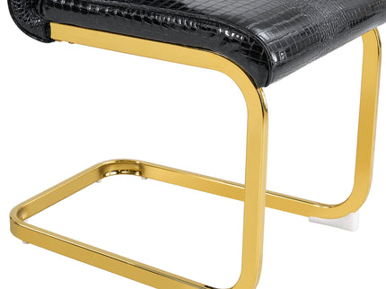 Elegant Design Alligator Skin Upholstered Dining Chairs