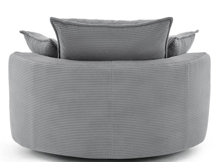 360° Swivel Accent Barrel Chair With Dual Layer Cushion And 3 Removable Pillows