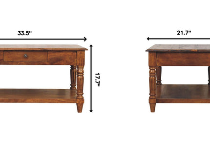 Turned Legs Drawer Table