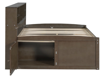 Daybed With 2 Bedside Cabinets, Upper Shelves And 4 Drawers