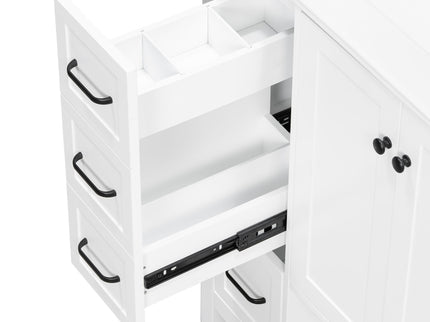 Bathroom Vanity With Sink Top, Bathroom Vanity Cabinet With 2 Doors And 2 Drawers, Open Shelf