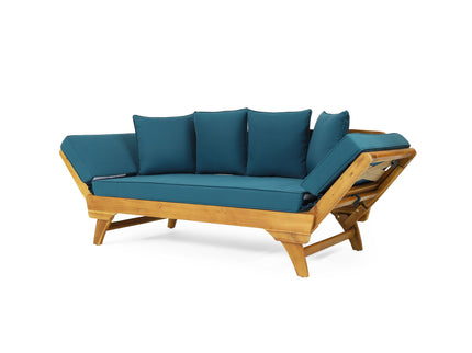 Outdoor Acacia Wood Expandable Daybed With Cushions