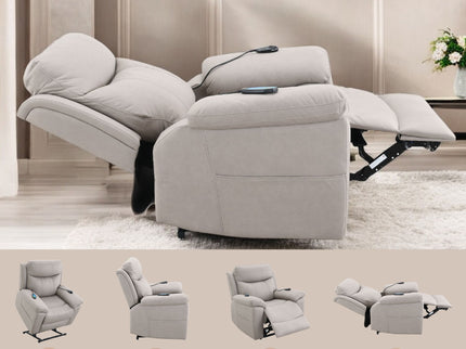 Chriki - Polished Power Motion Recliner With Lift Heating Massage Chair