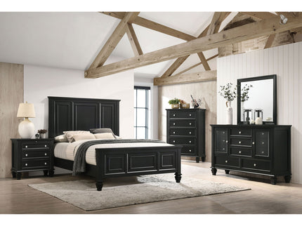 3 Drawer Nightstand With Pull Out Tray - Black