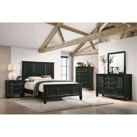 3 Drawer Nightstand With Pull Out Tray - Black