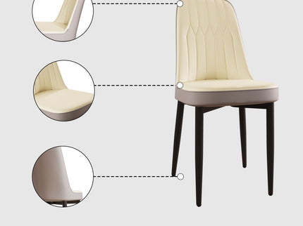 Modern Dining Chair With Cushions And Metal Legs