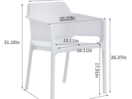 3 Piece Plastic Arm Chair Bistro Grs Premium Ocean Plastic