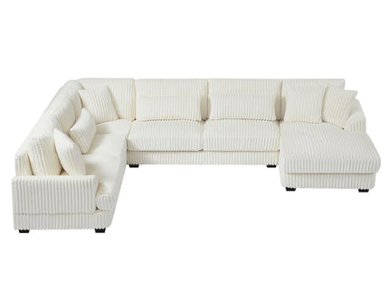 Oversized Sectional Sofa U - Shaped Sofa Couch Modern Sofa Upholstered In Soft With A Chaise Lounge For Living Room