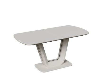 Modern Industrial Style Expandable Dining Table With U Shaped Legs - Antique Gray White