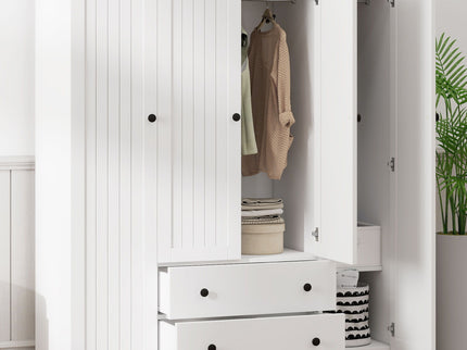 4 Door Wardrobe Armoire With 2 Drawers