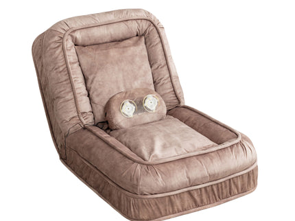 Upholstered Human Dog Bed And Pets, Bean Bag Floor Sofa With Massage Pillow, 5 Adjustable Positions & 2 Soft Pillows