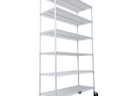 6 Tier 6000Lbs Capacity Nsf Metal Shelf Wire Shelving Unit, Heavy Duty Adjustable Storage Rack With Wheels & Shelf Liners For Commercial Grade Utility Steel Storage Rack