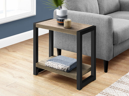 Accent Side Table, Narrow, Small, 2 Tier, Contemporary And Modern