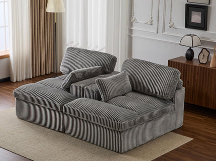 Double Chaise Lounge Chair, Oversized Upholstered Sleeper Cloud Couch
