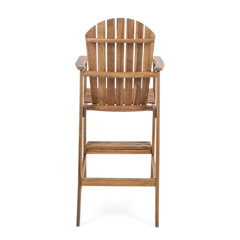 Outdoor Acacia Wood Adirondack Barstools (Set of 2)