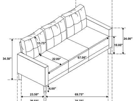 Harvey - Track Arm Tufted Sofa