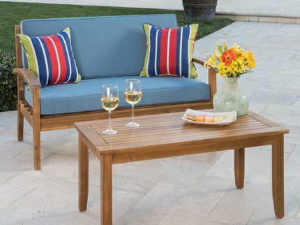Outdoor Chat Set With Coffee Table And Loveseat