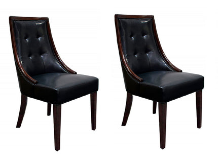 Clair - Tufted Dining Room Side Chair (Set of 2) - Dark Coffee / Black