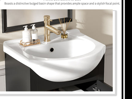 20" Bathroom Vanity With Bulged Sink, Freestanding Single Vanity Set, Soft Close Door