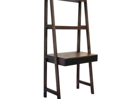 Ladder Desk, Ladder Style Display Shelf - Natural Wood / Brown