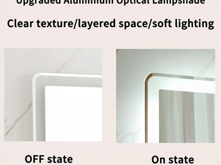 Bathroom Mirror Vanity Mirrors With Front Lights, Wall Mounted, Anti-Fog, Frameless, Horizontal Or Vertical