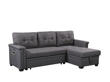 Ashlyn - Reversible Sleeper Sectional Sofa With Storage Chaise, USB Charging Ports And Pocket