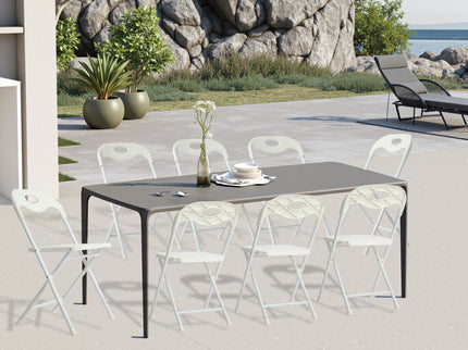 Folding Chairs, Stackable & Waterproof (Set of 4) - White