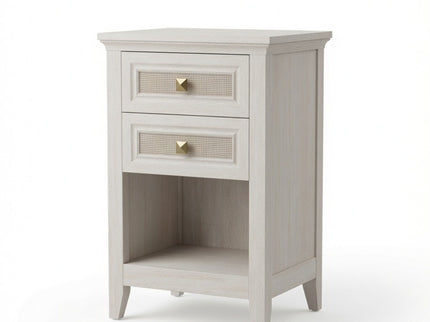 Nightstands With 2 Drawers, Bedside Tables For Small Spaces (Set of 2) - White