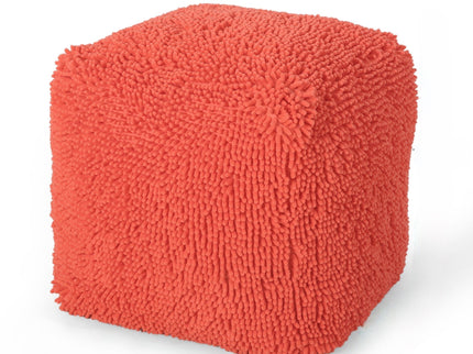 Sunny - Square Pouf, Versatile Ottoman Or Floor Cushion - Coral