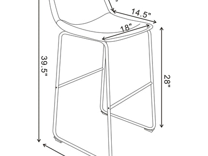 Armless Bar Stool (Set of 2) - Brown