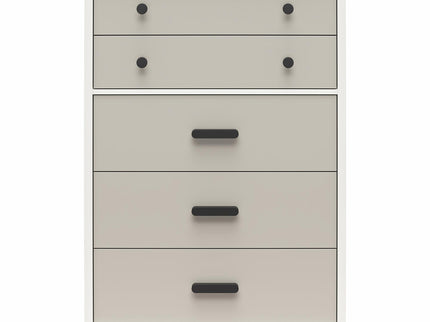 Valencia - 5 Drawer Dresser - White / Gray