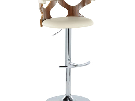 Gardenia - Mid Century Modern Adjustable Barstool With Swivel With Rounded T Footrest (Set of 2)