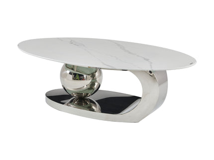 Oval Coffee Table With Geometric Precision