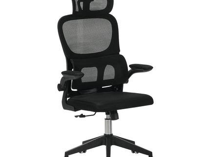 High Back Ergonomic Swivel Rolling Office Chair With Tilt Function, 3D Headrest, Lumbar Support - Black
